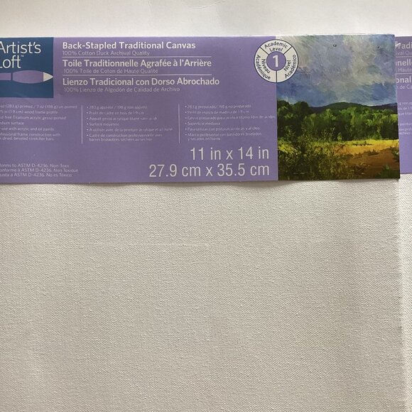 12 Art Advantage Watercolor Paints + Stapled Traditional White Blank Canvas - Picture 6 of 7